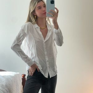 White Ruffle Blouse